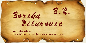Borika Milurović vizit kartica